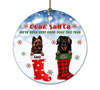 Addobbi Albero Di Natale Sock Dog Custom Name Dear Santa We'Ve Been Very Good Dogs This Year Natale Ornamenti Pendenti Con Corda D'Oro Personalizzato Decorazioni Natalizie
