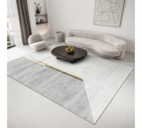 Addobbi casa moderna Tappeto moderno grigio e giallo disegno a strisce geometriche tappeto da salotto tappetti salotti moderni 80x160cm