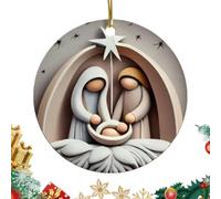 Addobbi Cristiani Decorazioni Casa Festive Divertenti 2D Riutilizzabili | Piccoli Ornamenti Natalizi con Gesù per Casa Soggiorno Camera Parete Finestra Albero Stile D