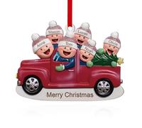 Addobbi Natalizi 2024 Personalizzati Decorazioni - Natale Ornamento in Legno per La Casa Albero Famiglia di 2-6 Persone Regali di Natale (Famiglia Di 6)