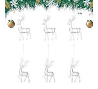 Addobbi Natalizi,6 Pezzi Trasparente Alce Pendente - Decorazioni Per Albero Per Le Feste Invernali | Per Anno Nuovo Interno Esterno Finestra Porta Festa Patio Cortile