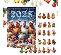 Addobbi Natalizi a Forma di Gallina,Pendenti Appendibili Animali In Acrilico 2D Con Charm | Calendario 'Avvento 24 Giorni Pendente Charm Animale per Casa Finestra Porta Party Decorazione