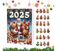Addobbi Natalizi a Forma di Gallina | Pendenti Appendibili Animali In Acrilico 2D Con Charm,Calendario 'Avvento 2025 Conteggio 24 Giorni Pendente Animale per Party Casa Auto Albero Di Natale
