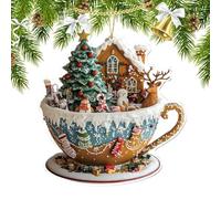 Addobbi Natalizi Decorazione in Acrilico 2D Stagionale Casetta Innevata e | Decorazioni per Albero di Natale Per Festival, Feste, Porta d'Ingresso, , Mobile, Maniglia, , B