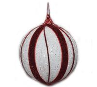 Addobbi natalizi decorazioni per albero di natale palline rosse bianco set da 8