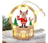 Addobbi Natalizi In Legno Per Albero Di Natale - Addobbi Festivi con Luce LED - Decorazione Natalizia Decorativa | Per Porta D'Ingresso Ufficio Ghirlanda Scale Soglia Parete Soggiorno Studio Camera Da