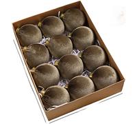 Addobbi Natalizi in Velluto Set Decorativo 12PCS 8CM Palline per Vacanze per Alb