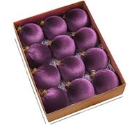 Addobbi Natalizi in Velluto Set Decorativo 12PCS 8CM Palline per Vacanze per Alb
