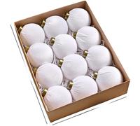 Addobbi Natalizi in Velluto Set Decorativo 12PCS 8CM Palline per Vacanze per Alb