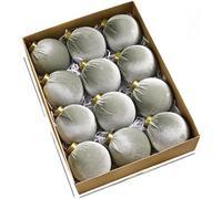 Addobbi Natalizi in Velluto Set Decorativo 12PCS 8CM Palline per Vacanze per Alb