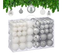 Addobbi Natalizi Palline Decorazioni Natale Palle ∅ 3, 4 e 6 cm Bianco Argento