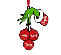 Addobbi Natalizi per La Casa 2024 Personalizzati Addobbi Natalizi per Albero in Legno Famiglia di 2-7 Persone Regali Natale 2024 (4 nomi)