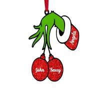 Addobbi Natalizi per La Casa 2024 Personalizzati Addobbi Natalizi per Albero in Legno Famiglia di 2-7 Persone Regali Natale 2024 (3 nomi)