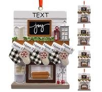 Addobbi Natalizi Personalizzati con Caminetto 2025 Personalizza Nomi/Testi per Famiglie da 2 a 6 Membri Adatti per Natale, Decorazioni per l'albero di Natale, Selezione di Regali Unici