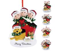 Addobbi Natalizi Personalizzati per la Famiglia 2024, Decorazioni Personalizzate per l'Albero di Natale con Nomi, Ciondolo per Albero di Natale - Resina di Alta Qualità - Famiglia di 3,4,5,6,7