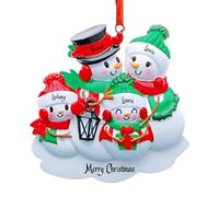 Addobbi Natalizi Personalizzati per la Famiglia 2024, Decorazioni Personalizzate per l'Albero di Natale con Nomi, Ciondolo per Albero di Natale - Resina di Alta Qualità - Famiglia di 2,3,4,5,6