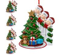 Addobbi Natalizi Personalizzati per la Famiglia 2024, Decorazioni Personalizzate per l'Albero di Natale con Nomi, Ciondolo per Albero di Natale - Resina di Alta Qualità - Famiglia di 2,3,4,5,6