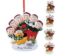 Addobbi Natalizi Personalizzati per la Famiglia 2024, Decorazioni Personalizzate per l'Albero di Natale con Nomi, Ciondolo per Albero di Natale - Resina di Alta Qualità - Famiglia di 3,4,5,6,7