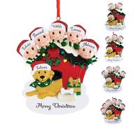 Addobbi Natalizi Personalizzati per la Famiglia 2024, Decorazioni Personalizzate per l'Albero di Natale con Nomi, Ciondolo per Albero di Natale - Resina di Alta Qualità - Famiglia di 3,4,5,6,7