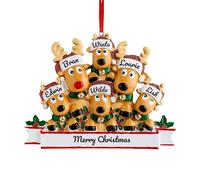 Addobbi Natalizi Personalizzati per la Famiglia con Nomi 2024, Famiglia di 2/3/4/5/6/7/8, Ciondolo Personalizzato per la Famiglia di Alci di Natale per Decorazioni per l'albero di Natale