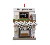 Addobbi Natalizi Personalizzati per la Famiglia con Nomi 2024, Famiglia di 2/3/4/5/6, Ciondolo Personalizzato per Camino per la Famiglia per Decorazioni dell'albero di Natale, Ricordo di Capodanno