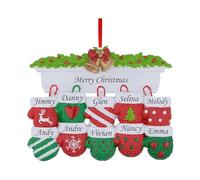 Addobbi Natalizi Personalizzati per la Famiglia con Nomi 2024 - Fino a 14 Nomi, Ciondolo Personalizzato per la Famiglia con Guanto di Natale per Decorazioni per l'albero di Natale, Regali di Natalizie