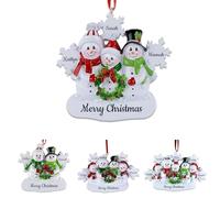 Addobbi Natalizi Personalizzati per la Famiglia con Nomi, Famiglia di 2/3/4/5, Ciondolo Personalizzato per la Famiglia di Pupazzi di Neve per Decorazioni per l'albero di Natale