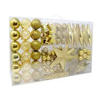Addobbi Per Albero Di Natale 102 Pz Oro Palline Calze Stelle Pigne Natalizie