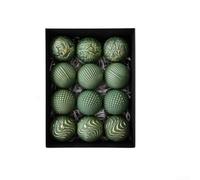 Addobbi Plastica Infrangibile 8cm 12 Addobbi Plastica Infrangibile(B) | classici curati, per oro per antico per verde nero , profondità elegante, display festivo ricco