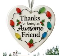 Addobbo a Forma di Cuore per Amicizia - Ornamento 3D In Ceramica Per Il Natale Con Tema Marino E 'Amicizia,Ciondolo per Casa Uffici Viaggi Compleanni Festa | Zaino Scrittoio Dormitorio Camera Domestic