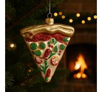 Addobbo Albero di Natale a Forma di Fetta di Pizza, Decorazione Natalizia da Appendere, Idea Regalo Divertente e Originale per Amanti del Cibo e delle Feste 10cm - Varzi dal 1956