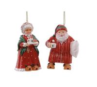 Addobbo Albero Di Natale Babbo E Mamma Natale 10cm Prodotto Assortito - Varzi il Natale dal 1956
