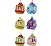 Addobbo Albero Di Natale Funivia In Vetro 10cm - Decorazione Colorata E Brillante Per Albero A Tema Montagna