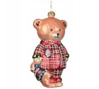 Addobbo Albero di Natale Orsetto Con Abiti a Quadro Assortito, Decorazione Elegante per Decorare il Tuo Ambiente, Perfetto per Aggiungere un Tocco Giocoso e Festivo 13cm - Varzi dal 1956