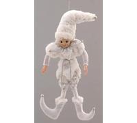 Addobbo Albero Di Natale Pupazzo Elfo Bianco 51cm - Varzi il Natale dal 1956