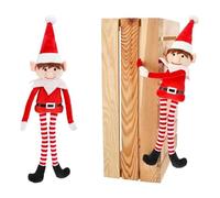 Addobbo Albero Di Natale Pupazzo Elfo Vestito Da Babbo Natale Con Chiusura