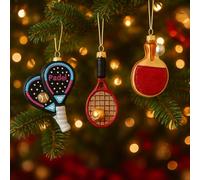 Addobbo Albero di Natale Sport Assortiti, Racchette Padel, Tennis o Ping Pong per un Natale Dinamico, Ideale per gli Amanti dello Sport 11cm - Varzi dal 1956