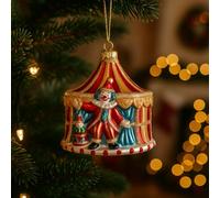 Addobbo Albero di Natale Tendone da Circo e Clown, Decorazione Vintage Con Dettagli Brillanti per un Tocco Originale e Festivo alla Tua Casa 11cm - Varzi dal 1956