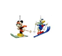 Addobbo Albero Natale Paperino E Topolino Sci 3D + Sacchetto In Velluto In Omaggio -Varzi Il Natale Dal 1956