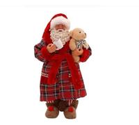 Addobbo Di Natale Babbo Natale Con Pigiama E Orsetto 28cm - Varzi il Natale dal 1956