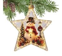 Addobbo Illuminato Storia Di Natale Ciondolo Festivo Stella A Cinque Punte | Ornamento per Albero con Mini Scena per Decoratori Inquilini Casa Ufficio Appartamento Salotto Studio Feste Eventi