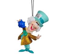 Addobbo Natalizio 3D Cappellaio Matto - Decorazione da Appendere in Resina con Dettagli Glitterati, Stile Fiabesco - Varzi dal 1956