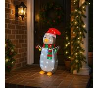 Addobbo Natalizio Pinguino Luminoso da Esterno con 48 LED e Effetto Lampeggiante, Figura Decorativa per Giardino e Vetrine 45cm - Varzi dal 1956