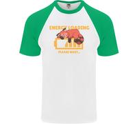 Addormentato Fox Energia Divertente Pigro Anti-social DA UOMO S/S Baseball