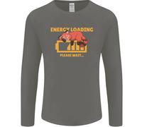 Addormentato Fox Energia Divertente Pigro Anti-social Uomo Manica Lunga T-Shirt