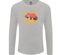 Addormentato Fox Energia Divertente Pigro Anti-social Uomo Manica Lunga T-Shirt