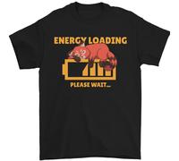 Addormentato Fox Energia Divertente Pigro Anti-social Uomo T-Shirt 100% Cotone