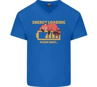 Addormentato Fox Energia Divertente Pigro Anti-social Uomo V-Neck Cotone T-Shirt