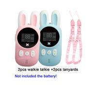 (addpinklanyards)Nuovo 2PCS Rabbit Walkie Talkie 3KM Range Ricetrasmettitore portatile Radio UHF Cordino
