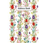 Address Book: A5 Address Book with Floral Matte Cover - Manage Contacts, Track Names, Addresses, Phone Numbers, Emails, and Social Media Accounts